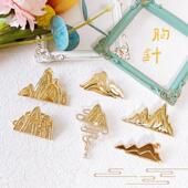 千里江山螺钿点翠胸针寄情山水素胚别针DIY烧蓝底托材料团建活动