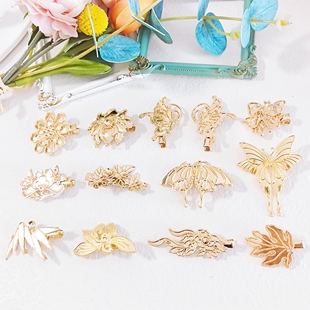 非遗制作发夹螺钿发饰底胚蝴蝶饰品点翠仿景泰蓝DIY团建手工活动