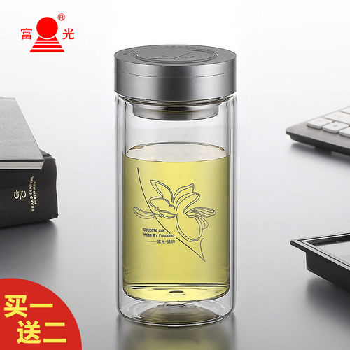 富光超大号容量双层便携热带玻璃