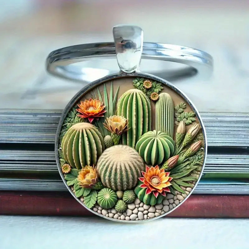 跨境新款 仙人掌钥匙链吊坠钥匙扣挂件挂饰小礼品礼物