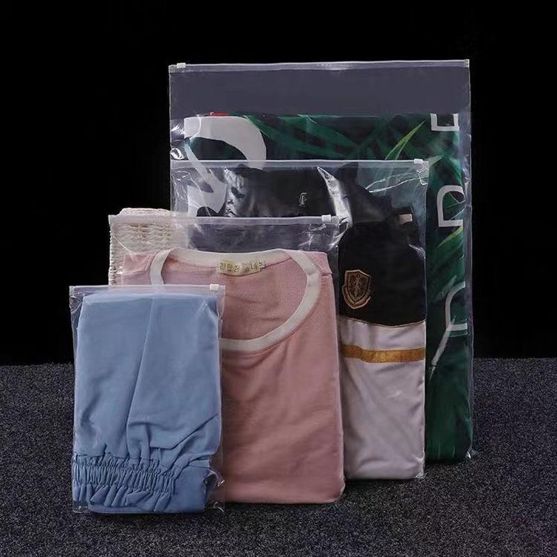 透明服装拉链袋加厚衣服包装袋PE塑料自封口袋高档磨砂袋子可定制