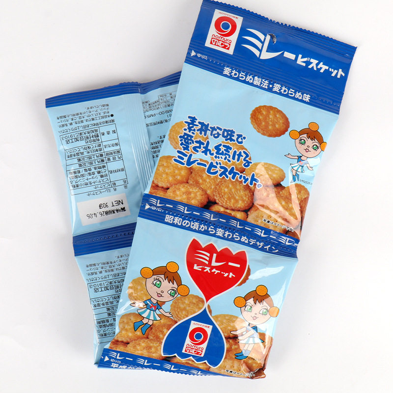 日本进口野村煎豆4连包香脆饼干120克原味黑胡椒味
