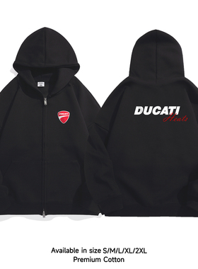 DUCATI杜卡迪拉链卫衣男连帽开衫JDM赛车潮牌重磅外套宽松摩托车
