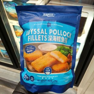 会员超市代购阿拉斯加深海鳕鱼排1.22kg裹粉炸鱼金黄酥脆加塔塔酱