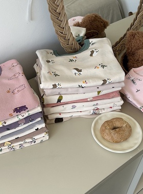 2025新款Ambb儿童内衣套装 男女卡通家居服韩版羊毛拉架磨毛睡衣