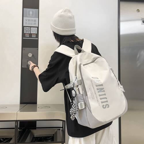 韩版新款书包女高中生日系简约初中生双肩包男初中大学生电脑背包