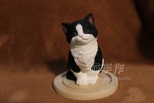 宠物纪念品定制石膏仿真猫咪摆件英短布偶田园猫手工礼物定金