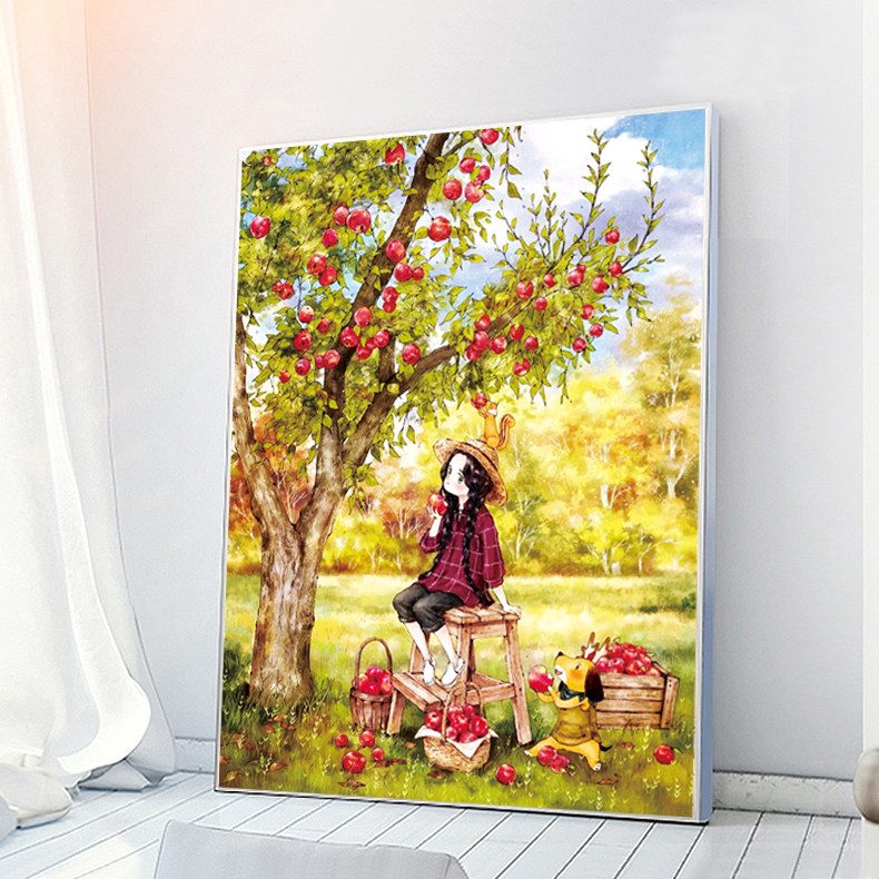 2020十字绣新款卧室线绣满绣人物卡通小件学生水晶秀刺绣立体女孩