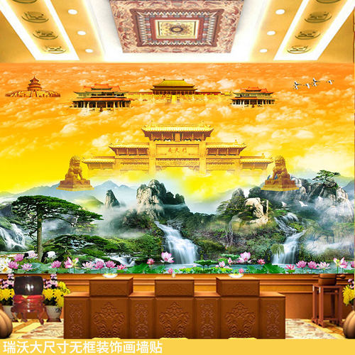 大型仙道佛堂寺庙墙南天门壁画