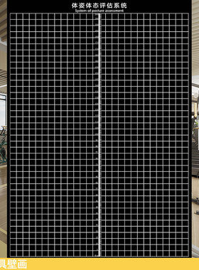 RM体态评估图中医调理推拿按摩诊所健身房私教正骨简约黑色体测表