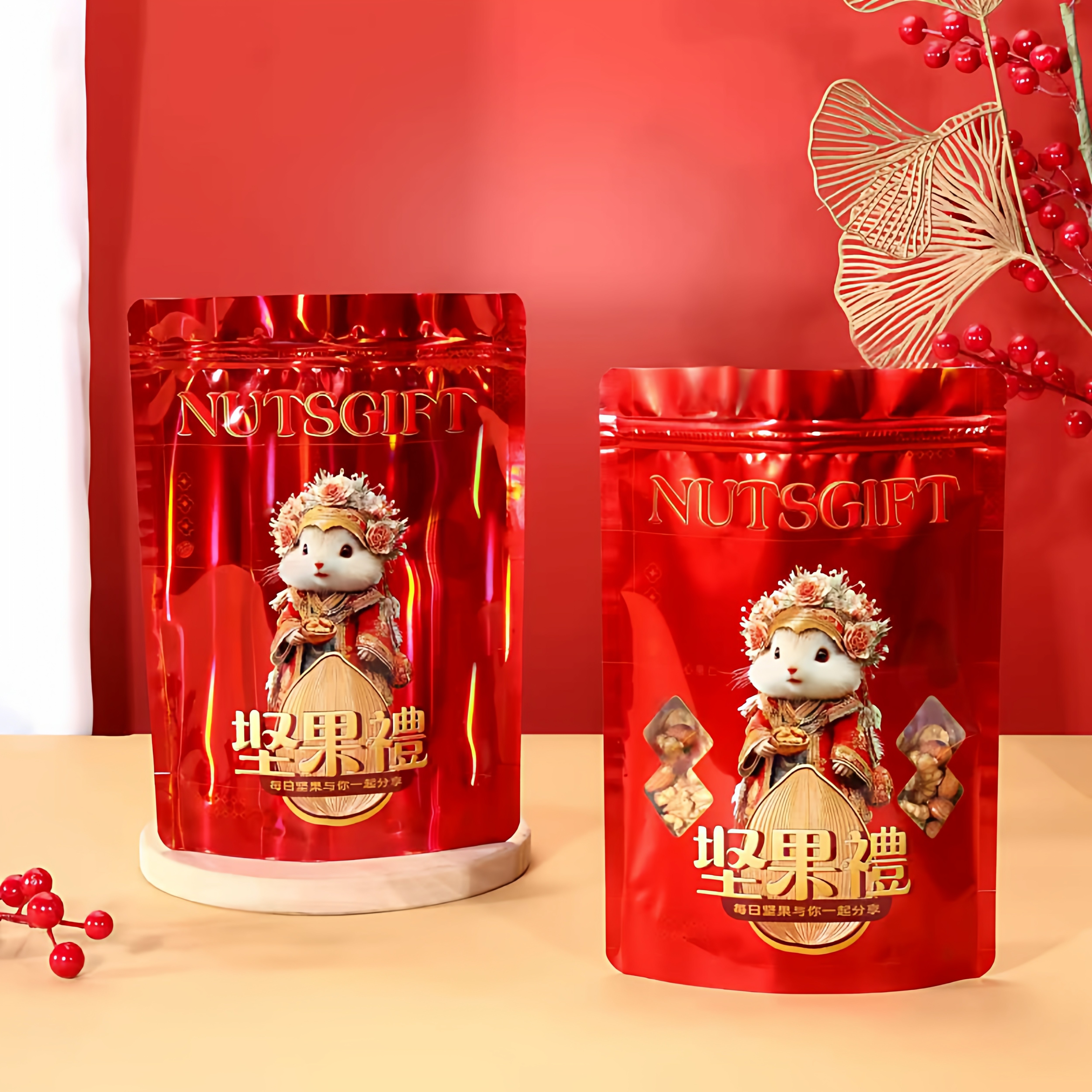 每日坚果包装袋坚果通用牛皮加厚自封口密封袋自立食品通用干果袋