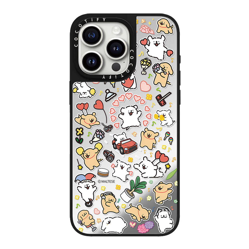 韩国Maltese线条小狗贴纸手机壳