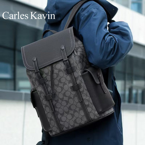Carles Kavin男士双肩包休闲商务通勤电脑包大容量出差旅行包背包
