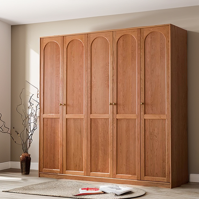 木朵朵定制全实木黑胡桃中古衣柜