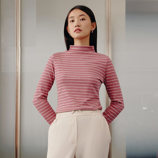 三枪秋衣女时尚洋气外穿秋冬休闲百搭薄款高领单件保暖上衣打底衫
