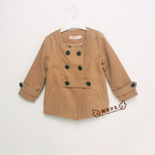 女童装 大衣 风衣 秋冬新款 特价 女童仿毛呢外套 两色断码 童装