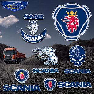 斯堪尼亚车贴重卡定制后窗卡车迷划痕遮挡反光汽车贴纸车门车身贴