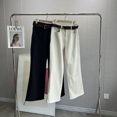 值得入手！高腰直筒牛仔裤秋冬宽松显瘦百搭休闲黑白两色裤子～