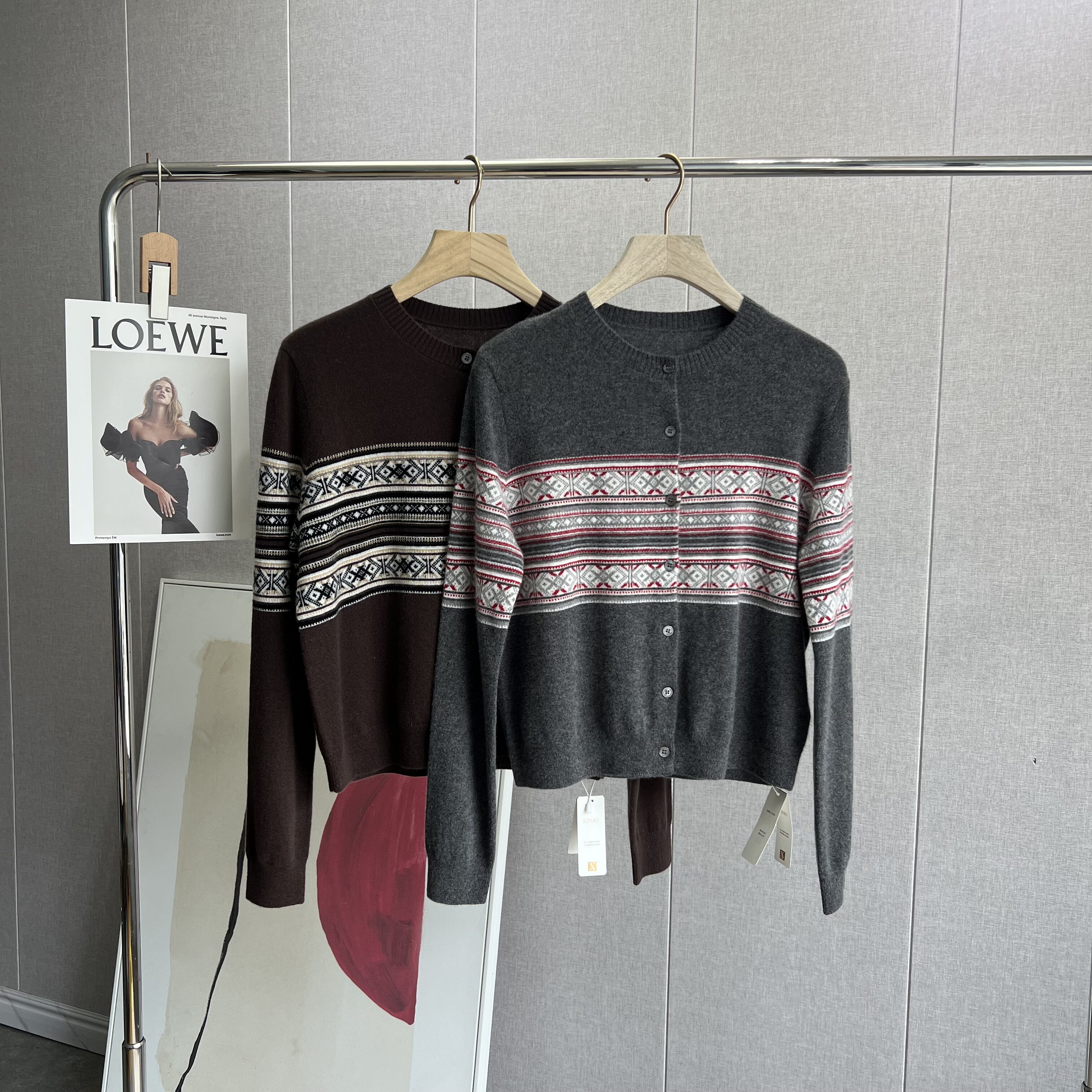 优雅显气质感~复古文艺100山羊绒百搭针织开衫女显瘦毛衣秋冬