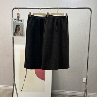型垂感舒适半身裙 亲肤保暖圈圈软呢松紧腰H版 极简row 琎口羊毛
