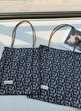 巨美！小黑豹新中式国潮liber*ty小众通勤款复古布包帆布单肩包