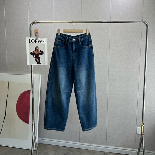 修腿王牌！~植绒磨毛弯刀牛仔裤女秋冬新款显瘦宽松慵懒阔腿长裤