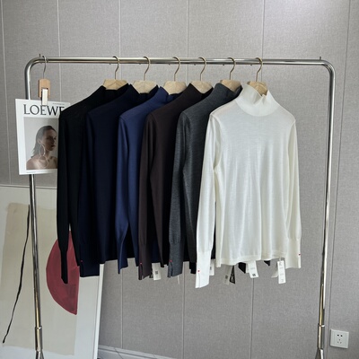 袖口小心机！100%超细美丽诺羊毛针织打底衫半高领修身长袖毛衣女