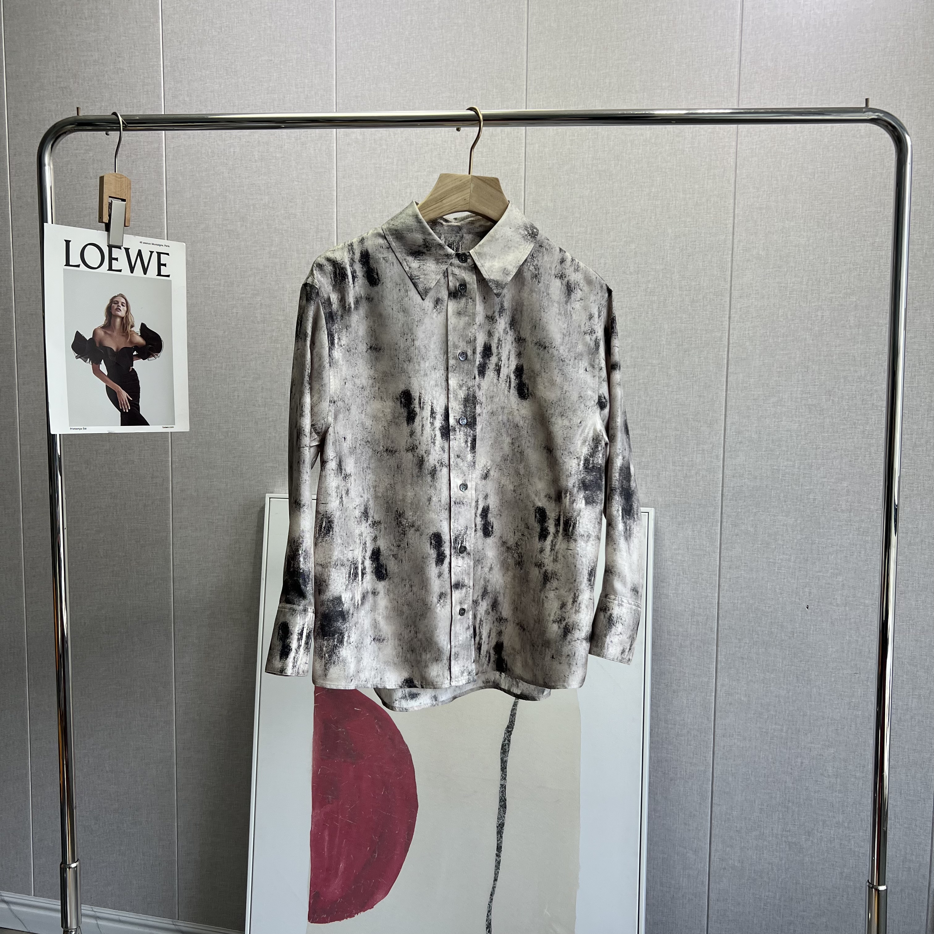 春款新品！港风复古控必入!这件水墨印花衬衫美到犯规～