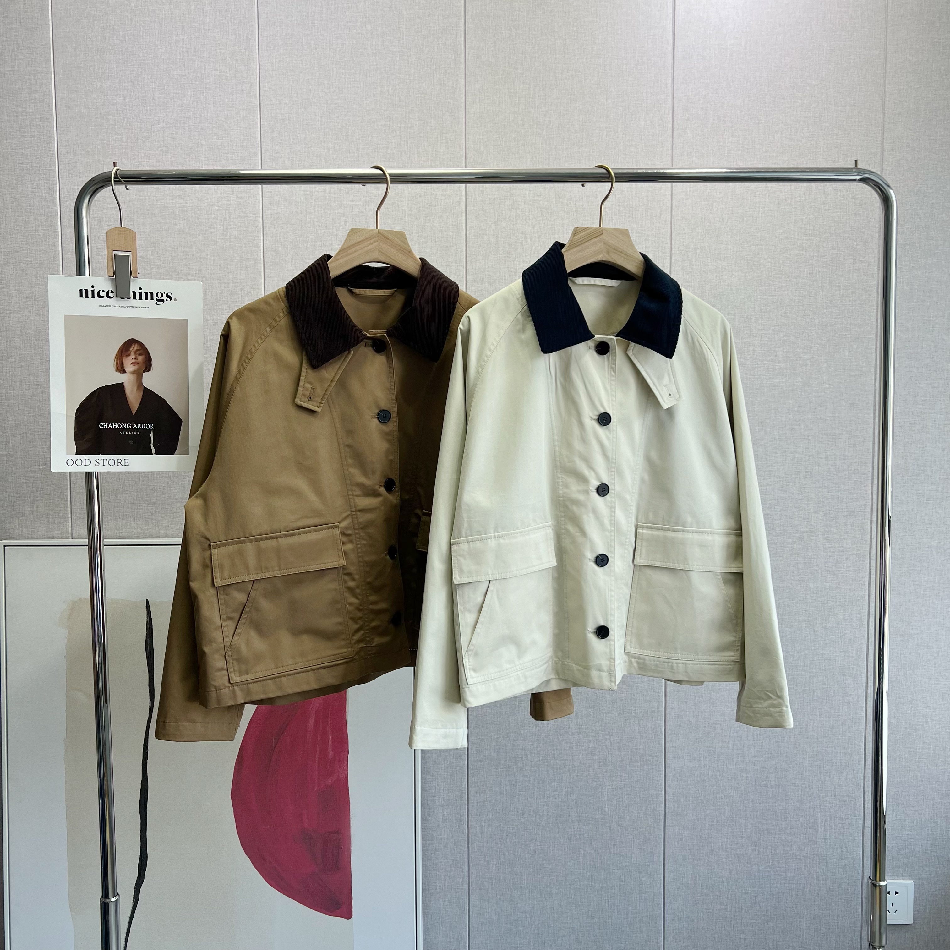 贵牌禾家！柜上4596+！ 早秋巴恩风外套！小个子短款夹克风衣女25