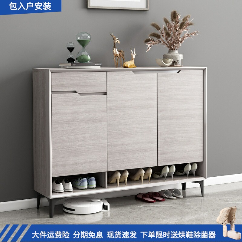 简约现代实木鞋柜家用入户门口玄关隔断收纳阳台储物柜大容量鞋橱
