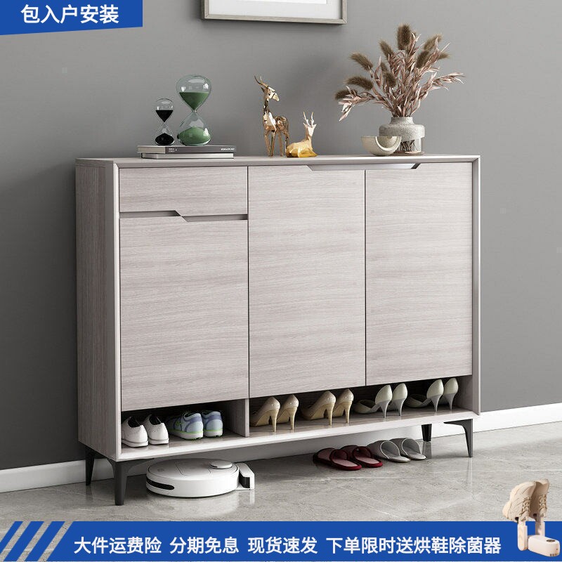 简约现代实木鞋柜家用入户门口玄关隔断收纳阳台储物柜大容量鞋橱