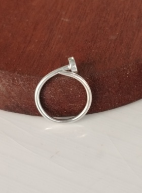 手工足银可调节定做钉子戒指