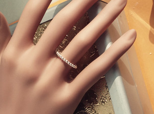 手工999素银转运珠戒指   时尚戒指 珠珠戒 闭口  男女