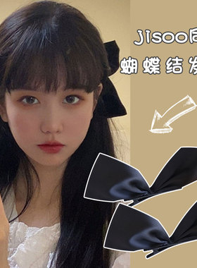 半片式黑色蝴蝶结发夹边夹少女INS风新款发卡韩版洋气顶夹一字夹