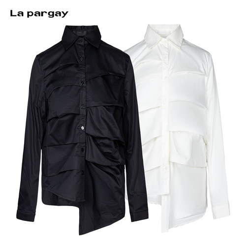 Lapargay多层叠褶长袖衬衫