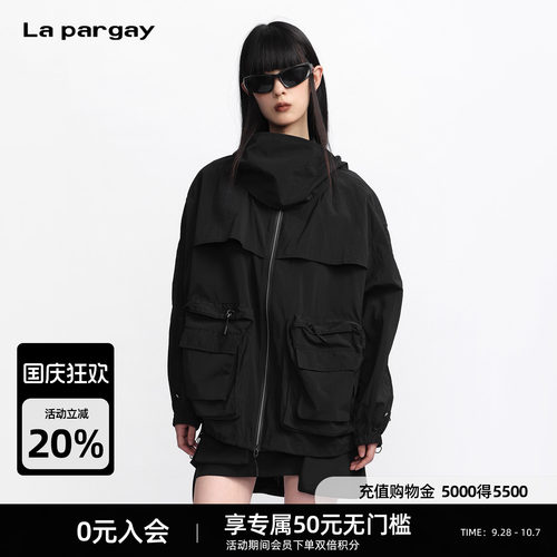 Lapargay 立体大口袋户外短外套 机能风 高领连帽设计 L75301202