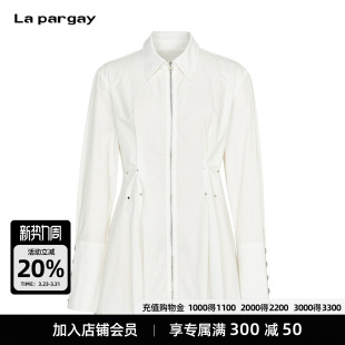 拉链门襟 金属饰扣 白衬衫 式 L75301004V Lapargay 上衣 收腰剪裁