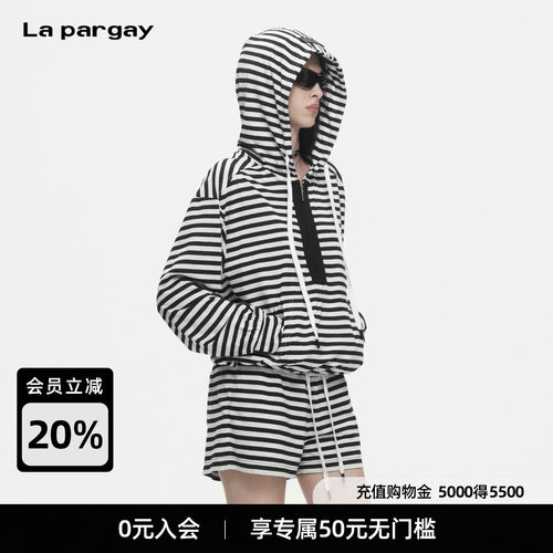 Lapargay半拉链抽绳连帽卫衣