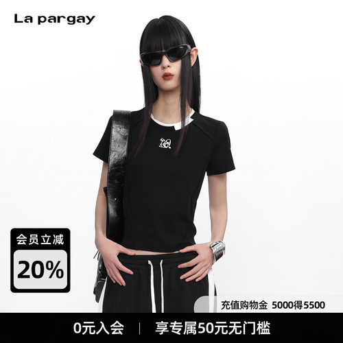 La pargay【警戒】分割短袖T恤 压线设计 L75300203C