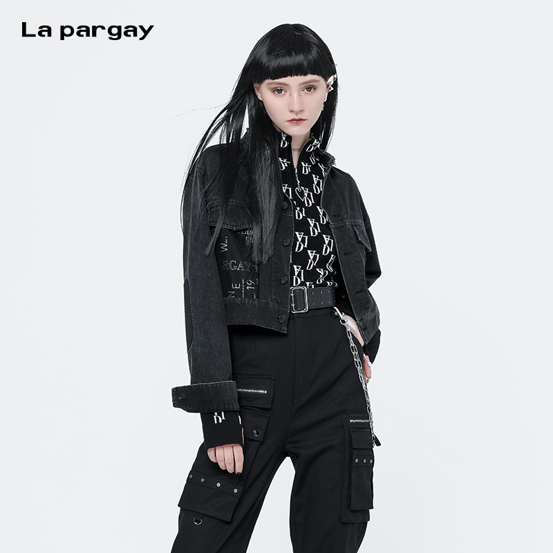 La pargay纳帕佳纯棉短款牛仔外套2025秋季新款女士个性休闲上衣