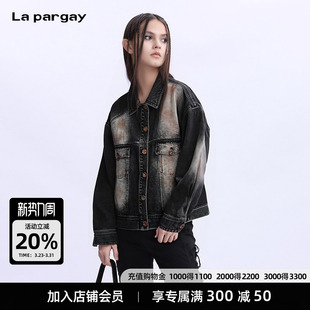 设计感廓形宽松潮牌上衣 个性 100%棉水洗牛仔外套工装 风2026新款