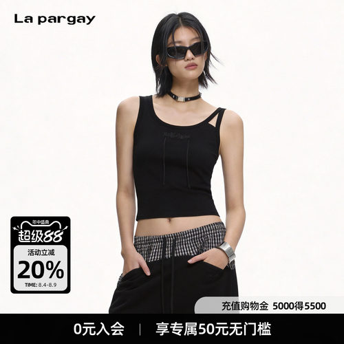 Lapargay辣妹风露腰显比例背心