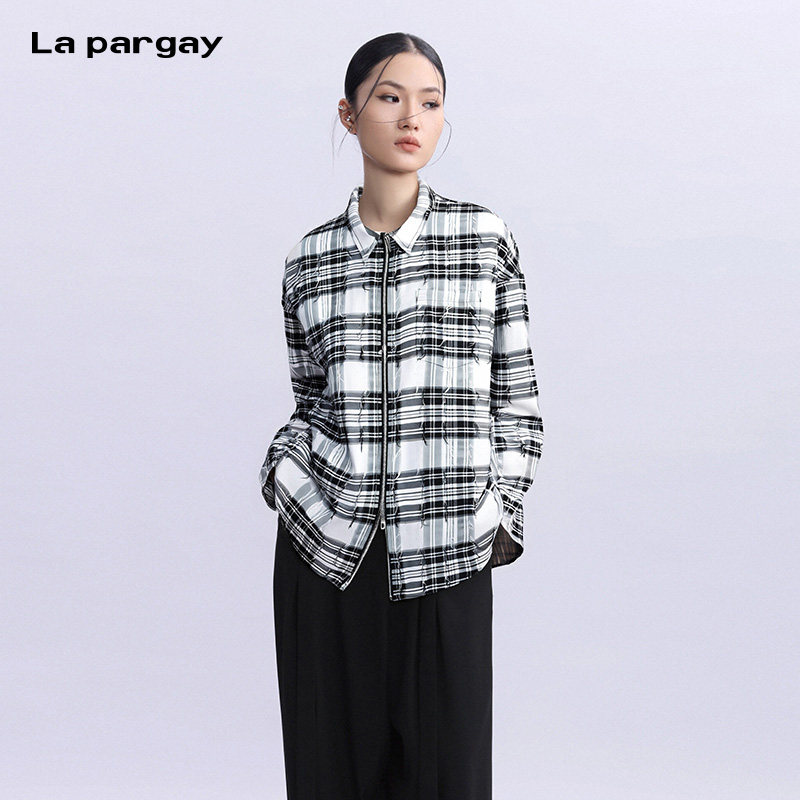 La pargay纳帕佳宽松长袖衬衫女2026新款个性时尚设计感小众上衣