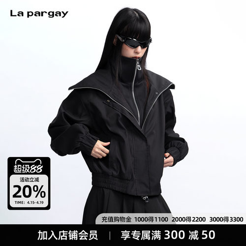 La pargay【沉睡的巴黎】假两件双拉链夹克 高领外套 L75301229V
