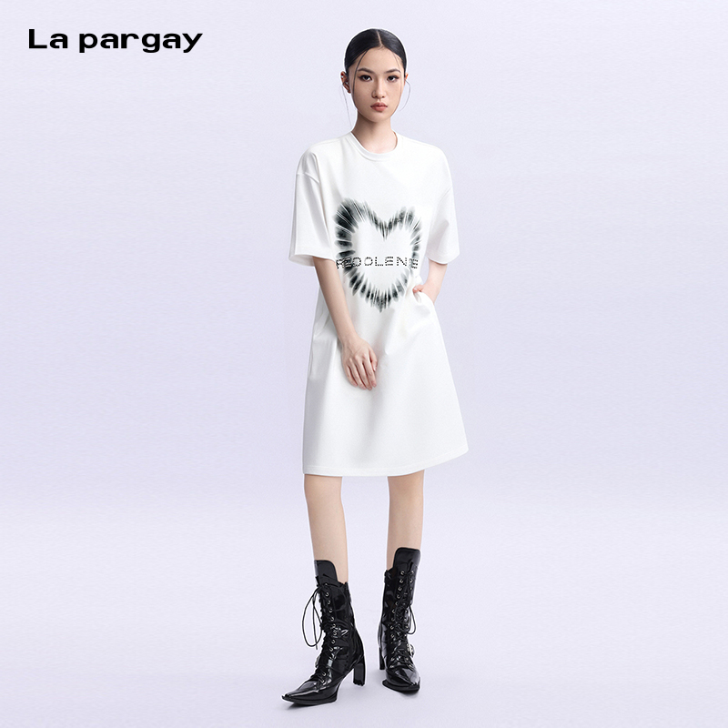 纯棉针织连衣裙夏潮牌宽松直筒裙