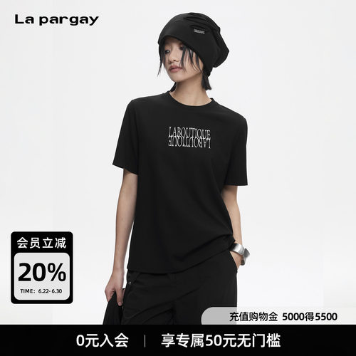 Lapargay利落剪裁显瘦短袖T恤