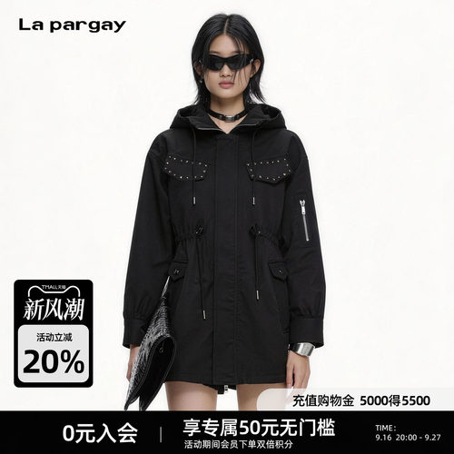 Lapargay酷感铆钉工装派克服