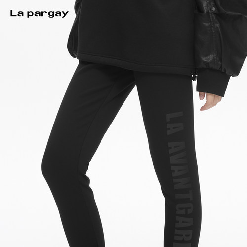 Lapargay 高弹哑光针织修身裤  都市态度 简约线条 L78102003C