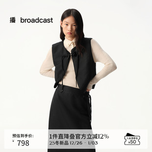 圆领外套BDS4MD3801 百搭马甲女25秋冬新款 播商场同款 新中式