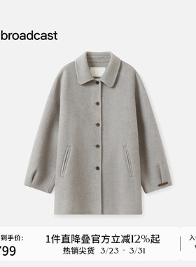 【100%羊毛】播灰色短款毛呢外套女冬季气质外套DDS4WD5115